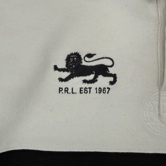 Polo Ralph Lauren Rugby Shirt Crest Logo P.R.L 1967 Black White Men's Size XL - Picture 13 of 16